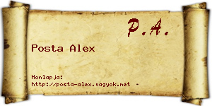 Posta Alex névjegykártya